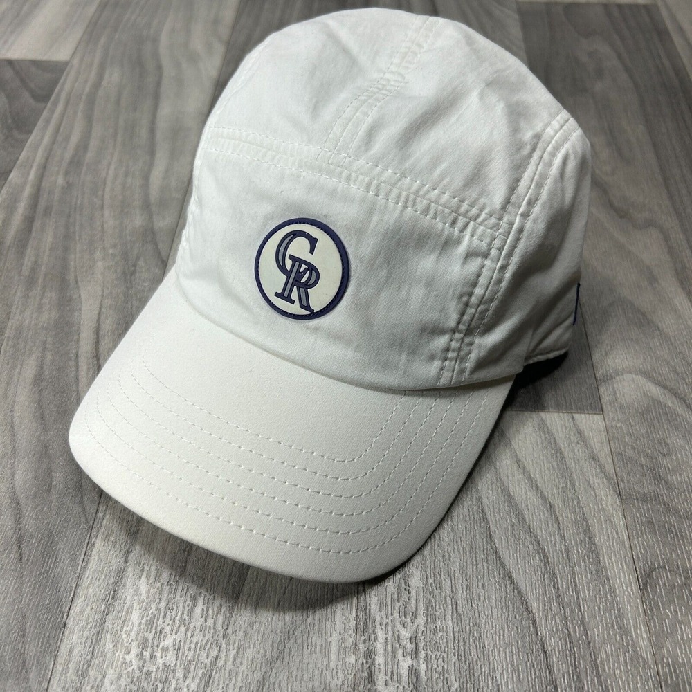 New Era White Colorado Rockies CR Logo Adjustable Cap